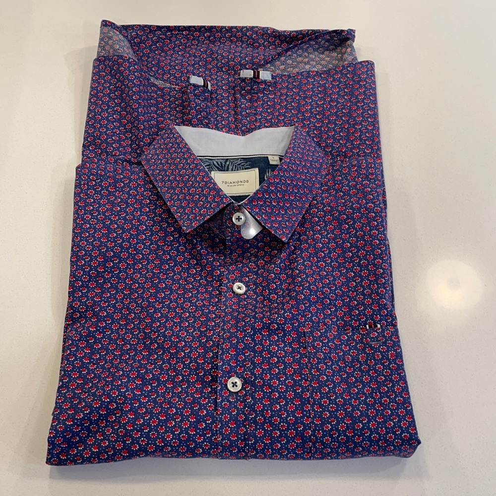 7 Diamonds Short sleeve button down casual shirt Large